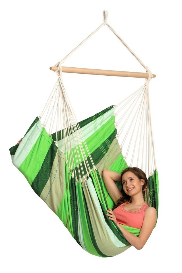 Amazonas Hängesessel Brasil KingSize Hängestuhl (Belastbarkeit 150 kg, Handgefertigt, aus recycelten Materialien), Große Sitzfläche von Amazonas