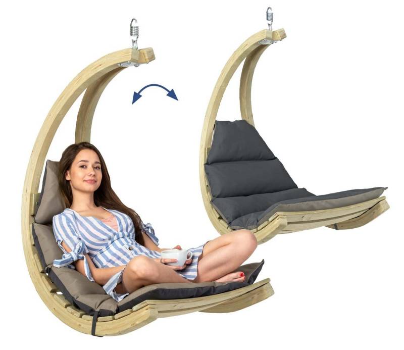Amazonas Hängesessel Hängesessel Swing Chair anthracite + Sitzkissen + Schwingfeder von Amazonas