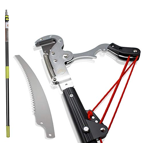 Iceberk Baumschnittgiraffe + Baumsäge (1,45-3,70 m) - Kettensäge Astsäge Teleskopschere zum Schneiden von Bäumen und dichten Sträuchern ohne Leiter von Amazy