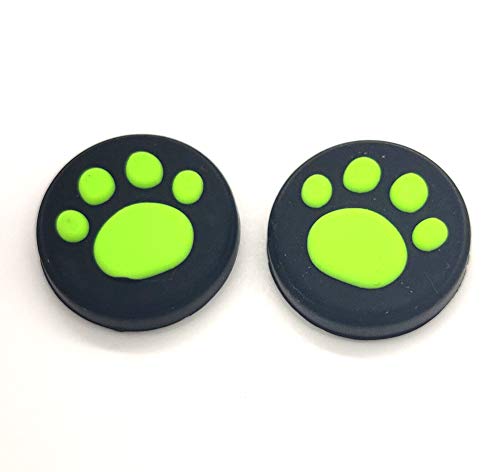2 x Silikon-Analog-Controller-Daumenstab Joystick-Griffe Kappe für Switch NS/Switch Lite Controller ThumbStick Cute Cat Paw Claw (Grün) von Ambertown