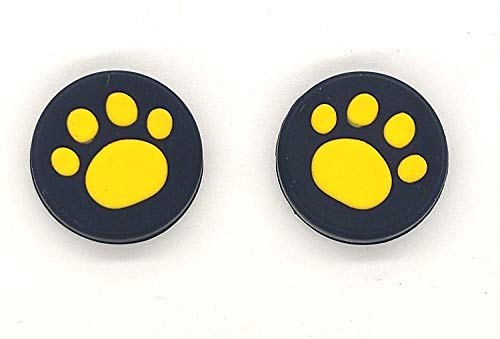 2 x Silikon-Analog-Controller-Joystick-Griffe für Nintendo Switch NS Controller Joy-Con ThumbStick Cute Cat Paw Claw (gelb) von Ambertown