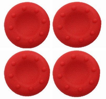 Analoger Silikon-Daumengriff Joystick-Kappen für PS4, PS3, Xbox 360, Xbox One Game-Controller (4 x rot) von Ambertown