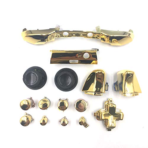 Bumpers Triggers Buttons Thumbstick Cap DPad LB RB LT RT für Xbox One Slim Xbox One S Controller – Chrom Gold Bumpers Triggers Buttons Thumbstick Cap DPad LB RB LT RT für Xbox One Slim Xbox One S Controller – Chrom Gold von Ambertown