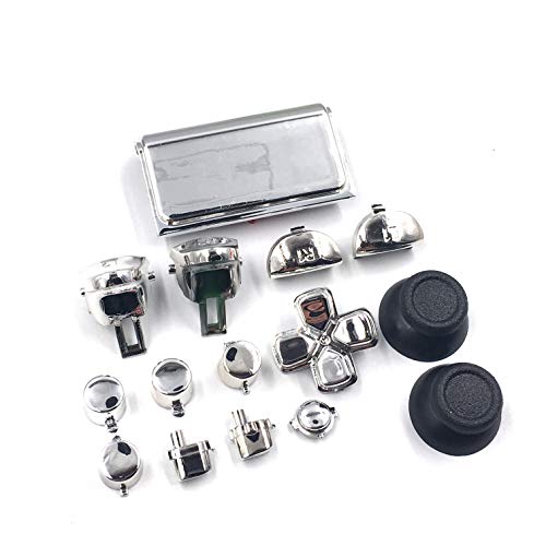 Dpad L2 R2 L1 R1 Trigger Button Buttons Dpad Thumbsticks für PS4 Pro Slim JDM 040 JDS040 JDM 050 JDS050 4.0 5.0 Versionen Controller – Chrom Silber von Ambertown