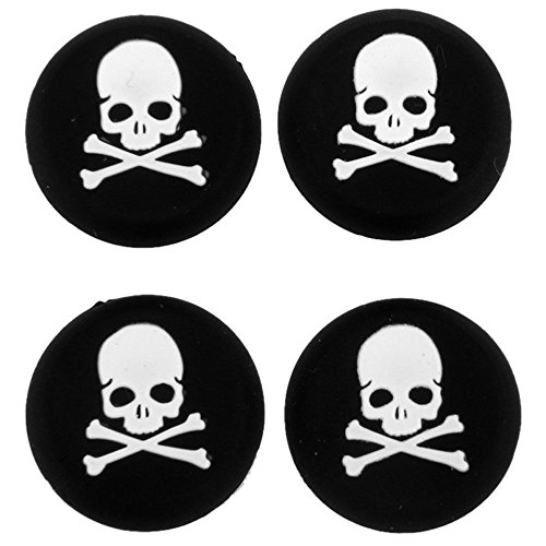 Silikon Daumen Stick Griff Gap Joystick Thumbsticks Kappen Cover für PS4 Xbox One PS3 XBOX 360 PS2 Game Controller – 4 x White Skull von Ambertown