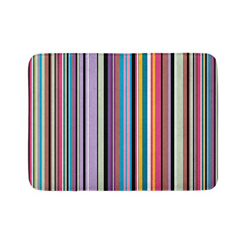 Ambesonne Abstrakte Badematte, Barcode-Linien wie Streifen, vertikales Muster, flippige, moderne Fliesen-Illustration, Plüsch-Badezimmerdekormatte mit rutschfester Unterseite, 76,7 x 50,8 cm, Blasses von Ambesonne