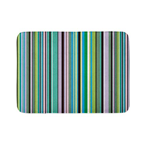 Ambesonne Abstrakte Badematte, Barcode-Linien wie Streifen, vertikales Muster, flippige, moderne Fliesen-Illustration, Plüsch-Badezimmerdekormatte mit rutschfester Unterseite, 76,7 x 50,8 cm von Ambesonne