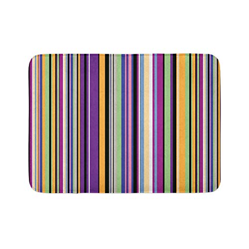 Ambesonne Abstrakte Badematte, Barcode-Linien wie Streifen, vertikales Muster, flippige, moderne Fliesen-Illustration, Plüsch-Badezimmerdekormatte mit rutschfester Unterseite, 76,7 x 50,8 cm von Ambesonne