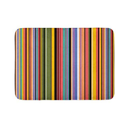 Ambesonne Abstrakte Badematte, Barcode-Linien wie Streifen, vertikales Muster, flippige, moderne Fliesen-Illustration, Plüsch-Badezimmerdekormatte mit rutschfester Unterseite, 76,7 x 50,8 cm von Ambesonne