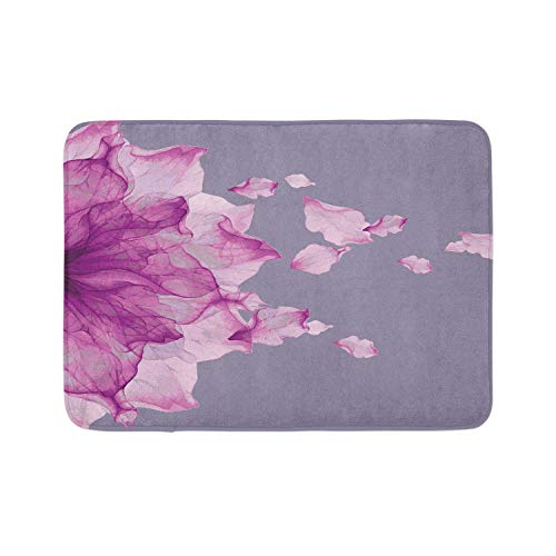 Ambesonne Badematte mit Blumenmotiv, abstraktes Thema, modernes futuristisches Bild mit wasserähnlichem farbigem Kunstdruck, Plüsch-Badezimmerdekormatte mit rutschfester Unterseite, 76,7 x 50,8 cm von Ambesonne