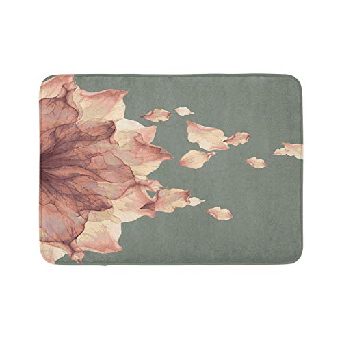 Ambesonne Badematte mit Blumenmotiv, abstraktes Thema, modernes futuristisches Bild mit wasserähnlichem farbigem Kunstdruck, Plüsch-Badezimmerdekormatte mit rutschfester Unterseite, 76,7 x 50,8 cm von Ambesonne