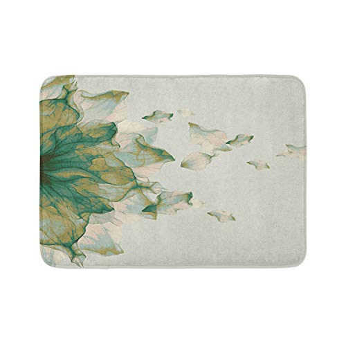 Ambesonne Badematte mit Blumenmotiv, abstraktes Thema, modernes futuristisches Bild mit wasserähnlichem farbigem Kunstdruck, Plüsch-Badezimmerdekormatte mit rutschfester Unterseite, 76,7 x 50,8 cm von Ambesonne