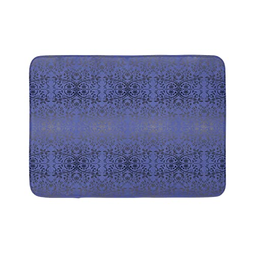 Ambesonne Badematte mit Blumenmuster, viktorianische Spitze, Blumen und Blätter, Retro-Hintergrund, altmodische Grafik, Plüsch-Badezimmerdekormatte mit rutschfester Unterseite, 76,7 x 50,8 cm von Ambesonne