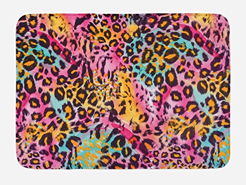 Ambesonne Badematte mit Leopardenmuster, exotisches Panthera-Hautmuster, buntes Camouflage-Stil, Safari-Thema, Plüsch-Badezimmerdekormatte mit Rutschfester Unterseite, 74,9 x 44,5 cm, Magenta Orange Ambesonne Badematte mit Leopardenmuster, exotisches Panthera-Hautmuster, buntes Camouflage-Stil, Safari-Thema, Plüsch-Badezimmerdekormatte mit Rutschfester Unterseite, 74,9 x 44,5 cm, Magenta Orange von Ambesonne