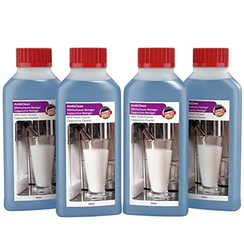 AmbiClean Universal-Milchschaumreiniger, Milchsystemreiniger, Milchaufschäumer-Reiniger | Made in Germany | Für Jura, Siemens, Delonghi, Krups, Melitta, Bosch uvm.| 4x 250 Milliliter von AmbiClean