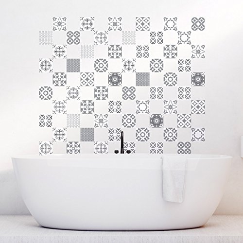 Ambiance Sticker Selbstklebende Wandtattoo Aufkleber, Wanddekoration, Fliesenaufkleber für Badezimmer und Küche Artistique Nuance de Gris - 60 Stück Aufkleber 10 x 10 cm Ambiance Sticker Selbstklebende Wandtattoo Aufkleber, Wanddekoration, Fliesenaufkleber für Badezimmer und Küche Artistique Nuance de Gris - 60 Stück Aufkleber 10 x 10 cm von Ambiance Sticker