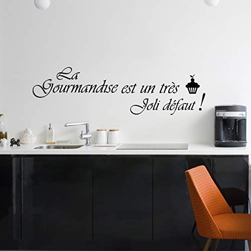 Ambiance-Live Wandtattoo Die Gourmandise ist EIN sehr schönes Pleite – Schwarz von Ambiance Sticker