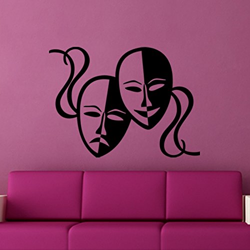 Ambiance-Live Wandtattoo Masken Paare - 55 x 75 cm, Schwarz von Ambiance-Live