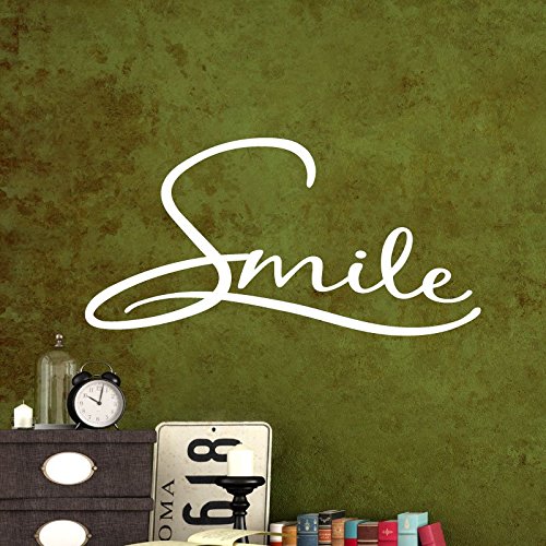 Ambiance-Live Wandtattoo Smile - 25 x 50 cm, Weiss von Ambiance-Live