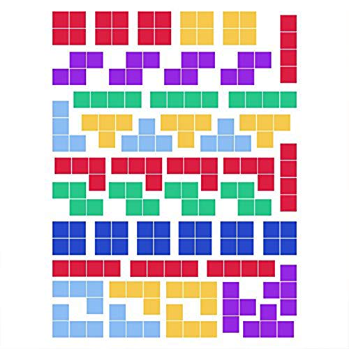 Ambiance-Live Wandtattoo Tetris gesetzt mit klein Würfel, 48 Stück - 80 x 60 cm von Ambiance-Live