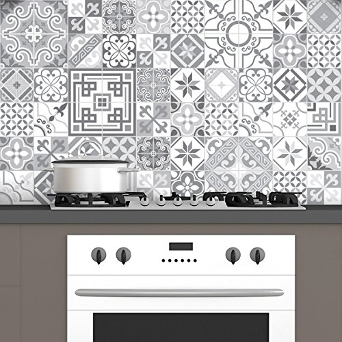 Ambiance Sticker Selbstklebende Wandtattoo Aufkleber, Wanddekoration, Fliesenaufkleber für Badezimmer und Küche Design Vintage Nuance de Gris - 60 Stück Aufkleber 15 x 15 cm Ambiance Sticker Selbstklebende Wandtattoo Aufkleber, Wanddekoration, Fliesenaufkleber für Badezimmer und Küche Design Vintage Nuance de Gris - 60 Stück Aufkleber 15 x 15 cm von Ambiance Sticker