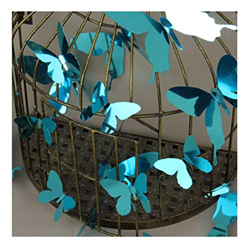 Set mit 12 Aufklebern, Schmetterling, 3D-Spiegel, Blau von Ambiance Sticker