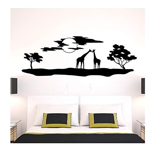 Ambiance-Live Wandtattoo Afrika Tiere & Giraffen – 55 x 160 cm, Schwarz von Ambiance Sticker