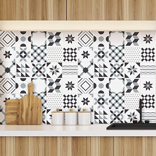 Ambiance Sticker Selbstklebende Wandtattoo Aufkleber, Wanddekoration, Fliesenaufkleber für Badezimmer und Küche Géométriques Nuance de Gris - 60 Stück Aufkleber 20 x 20 cm Ambiance Sticker Selbstklebende Wandtattoo Aufkleber, Wanddekoration, Fliesenaufkleber für Badezimmer und Küche Géométriques Nuance de Gris - 60 Stück Aufkleber 20 x 20 cm von Ambiance Sticker