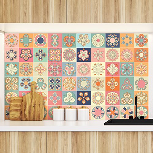 Ambiance Sticker Selbstklebende Wandtattoo Aufkleber, Wanddekoration, Fliesenaufkleber für Badezimmer und Küche Montevideo - 60 Stück Aufkleber 10 x 10 cm Ambiance Sticker Selbstklebende Wandtattoo Aufkleber, Wanddekoration, Fliesenaufkleber für Badezimmer und Küche Montevideo - 60 Stück Aufkleber 10 x 10 cm von Ambiance Sticker