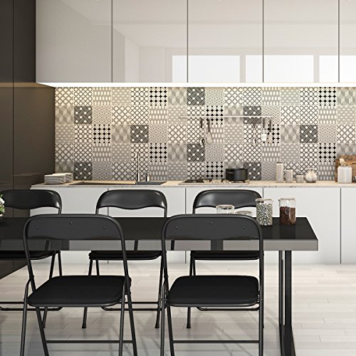 Ambiance Sticker Selbstklebende Wandfliesen für Küche und Bad Danois - 9 Stück Aufkleber 10 x 10 cm von Ambiance Sticker