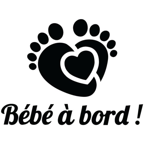 Ambiance Sticker Autoaufkleber für Fenster, kleine Babyfüße, selbstklebend, mit Baby an Bordüre schwarz – H 13 x B 17 cm von Ambiance Sticker