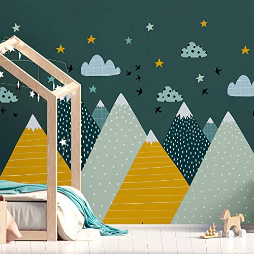 Ambiance Sticker Entzückende Berge Wandtattoos, DIY Home Decor, Peel and Stick abnehmbare Aufkleber, wasserdichte und selbstklebende Wandkunst - Ziska H105 X L215 cm von Ambiance Sticker