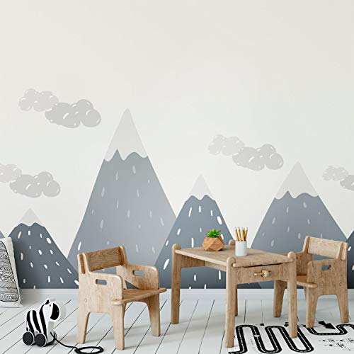 Ambiance Sticker Scandinavian Nordic Dinka Mountains Wandtattoos, DIY-Wohnkultur, abziehbare Aufkleber zum Abziehen und Aufkleben, wasserdichte und selbstklebende Wandkunst - 65 x 190 cm von Ambiance Sticker