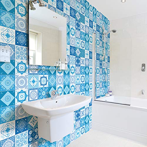 Ambiance Sticker Selbstklebende Aufkleber, Wanddekoration, Fliesenaufkleber für Badezimmer und Küche Azulejos Zementfliesen Asfodelo - 24 Stück Aufkleber 20 x 20 cm Ambiance Sticker Selbstklebende Aufkleber, Wanddekoration, Fliesenaufkleber für Badezimmer und Küche Azulejos Zementfliesen Asfodelo - 24 Stück Aufkleber 20 x 20 cm von Ambiance Sticker