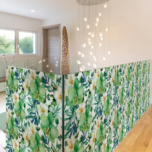 Ambiance Sticker Selbstklebende Sichtschutzfolie für Fenster und Duschtür, Blickdicht, Motiv: grüne Orchidee, selbstklebend, für Fenster & Duschtür, XL – H 40 x L 200 cm Ambiance Sticker Selbstklebende Sichtschutzfolie für Fenster und Duschtür, Blickdicht, Motiv: grüne Orchidee, selbstklebend, für Fenster & Duschtür, XL – H 40 x L 200 cm von Ambiance Sticker