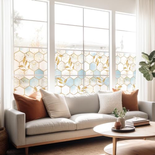 Ambiance Sticker Selbstklebende Sichtschutzfolie für Fenster & Duschtür, Blickdicht, Wabenmuster, selbstklebend, Sichtschutz für Fenster & Duschtür, XL – H 40 x L 200 cm von Ambiance Sticker