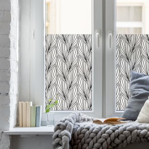 Ambiance Sticker Selbstklebende Sichtschutzfolie für Fenster und Duschtür, Blickdicht, geflochten, selbstklebend, Sichtschutz für Fenster & Duschtür, groß – H 40 x L 100 cm von Ambiance Sticker