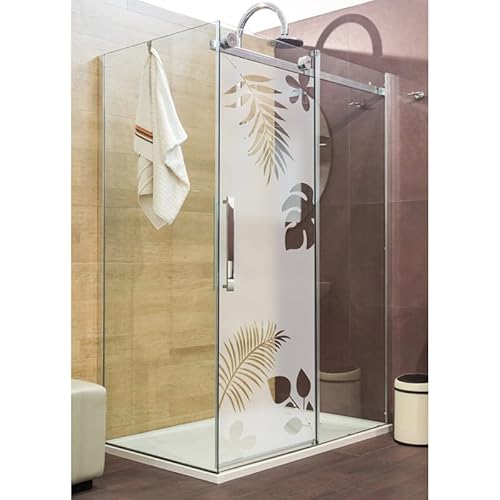 Ambiance Sticker Sichtschutzfolie für Fenster – Selbstklebende Sichtschutzaufkleber für Glas und Duschtür | Exotische Blätter - H120 x L35 cm von Ambiance Sticker