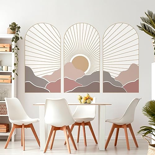 Ambiance Sticker Vliestapete, vorgeklebt, riesige Fresken – Trio d'Arches Sunset Asian – dekorativer Klebstoff – 90 x 135 cm von Ambiance Sticker