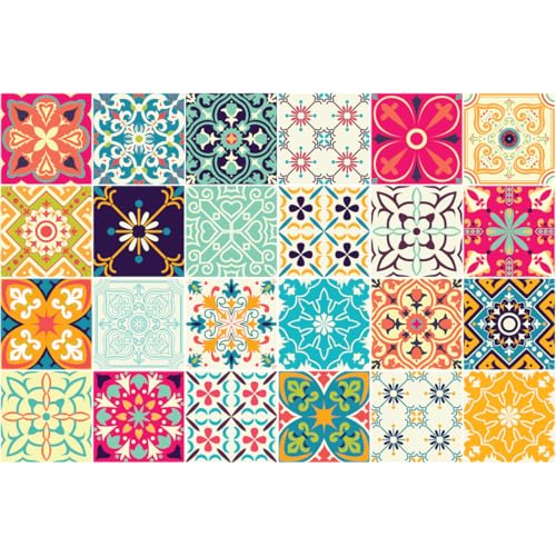 Ambiance Sticker Wandfliesen, selbstklebend, für Küche und Badezimmer, Zementfliesen, Azulejos Agostina – 24 Aufkleber à 40 x 40 cm Ambiance Sticker Wandfliesen, selbstklebend, für Küche und Badezimmer, Zementfliesen, Azulejos Agostina – 24 Aufkleber à 40 x 40 cm von Ambiance Sticker