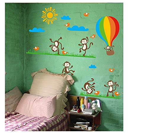 Ambiance-Sticker Wandtattoo Monkeys, Birds and Hot-air Balloon von Ambiance-Sticker