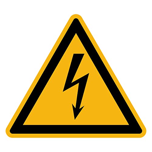 Aufkleber Gefahr Warnung NF ISO 7010 - Selbstklebende Plastifizierte Dreiecksplatte Wasser- und UV-beständig - Elektrizität - 20x20 cm von Ambiance Sticker