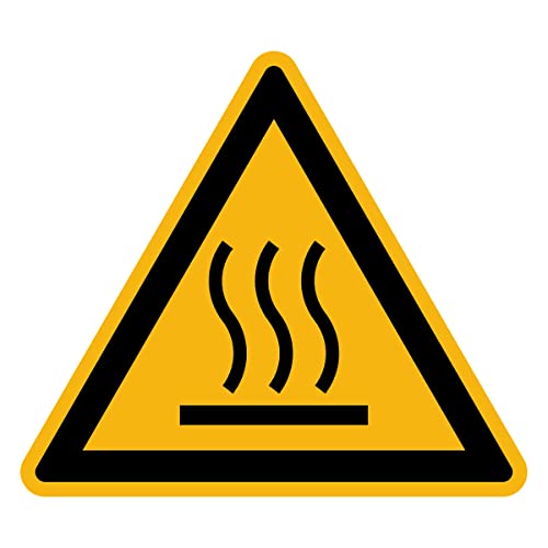 Aufkleber Gefahr Warnung NF ISO 7010 - Selbstklebende Plastifizierte Dreiecksplatte Wasser- und UV-beständig - Heiße Oberfläche - 5x5 cm von Ambiance Sticker