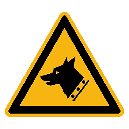 Aufkleber Gefahr Warnung NF ISO 7010 - Selbstklebende Plastifizierte Dreiecksplatte Wasser- und UV-beständig - Hund Beobachten - 30x30 cm von Ambiance Sticker