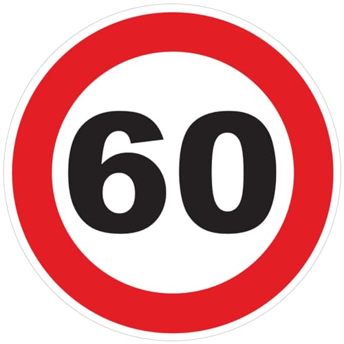 Aufkleber Geschwindigkeitsbegrenzung für Busse, Kreis, rot – Traktor, Schwergewicht, Geschwindigkeitsbegrenzung, LKW, 60 km/h, selbstklebend, 20 cm Durchmesser von Ambiance Sticker