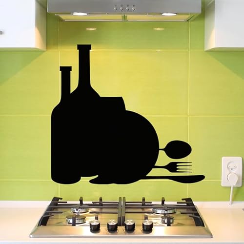 Aufkleber Tafel Tafel – Wandsticker, selbstklebend, abwischbar – Design Essen – 110 x 120 cm von Ambiance Sticker