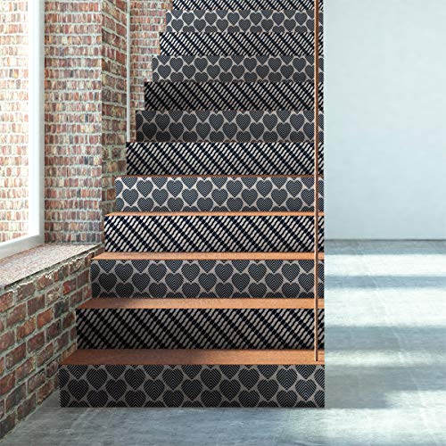 4 selbstklebende Aufkleber für Treppen Fliesen | Aufkleber Setzstufe Zementfliesen - Aufkleber Setzstufe Fliesen - Azulejos - 15 x 105 cm - 4 Streifen von Ambiance Sticker