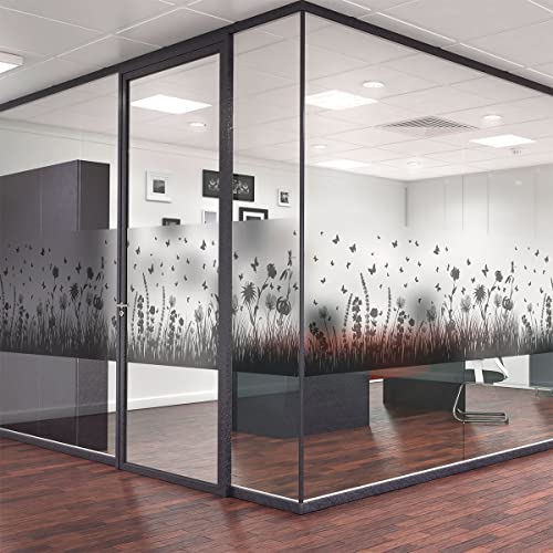 Fensterfolie Blickdicht – Blumen- und Schmetterlingsfeld – Aufkleber für Fenster & Duschtür – 40 x 200 cm Fensterfolie Blickdicht – Blumen- und Schmetterlingsfeld – Aufkleber für Fenster & Duschtür – 40 x 200 cm von Ambiance Sticker