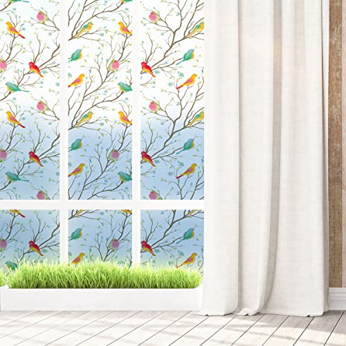 Fensterfolie, Blickdicht, Vögel im Wald, Aufkleber für Fenster & Duschtür, 40 x 100 cm von Ambiance Sticker