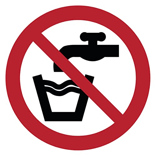 Runder Laminierter Schilderklebstoff, Wasserfester ISO 7010 - Kleber – UV-beständiger Laminierter Klebstoff – Nicht Trinkbares Wasser - Durchmesser 25 cm von Ambiance Sticker